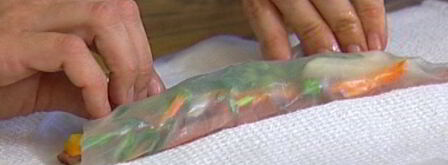 спринг-роллы с уткой. Шаг 12