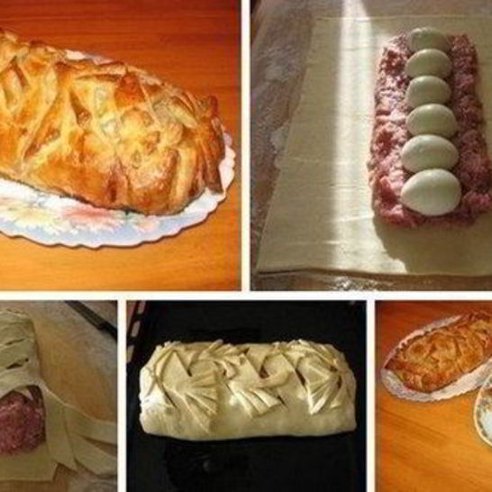 Рецепт домашнего мясного рулета в тесте