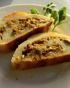 Картофельный рулет с грибами