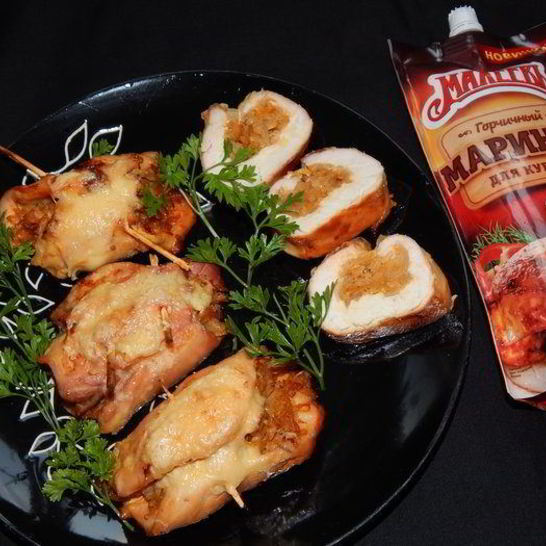 Рецепт куриных рулетиков с капустой