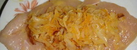 куриные рулетики с капустой. Шаг 7