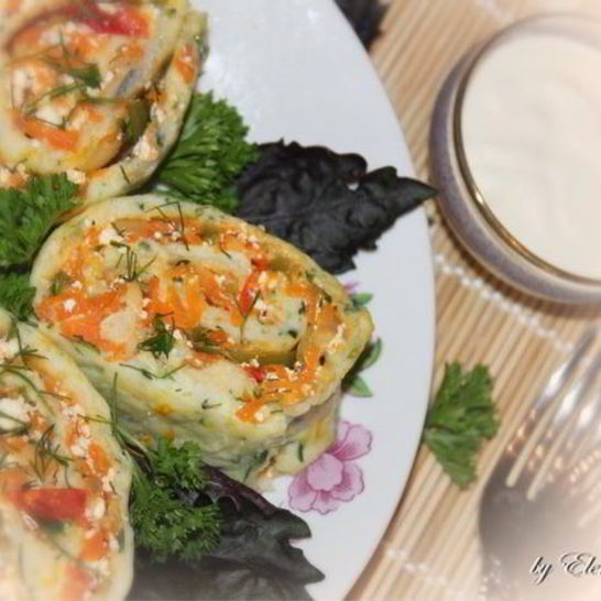 Рецепт летнего овощной рулет из кабачка