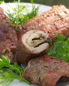 Рулет из телятины и баклажана