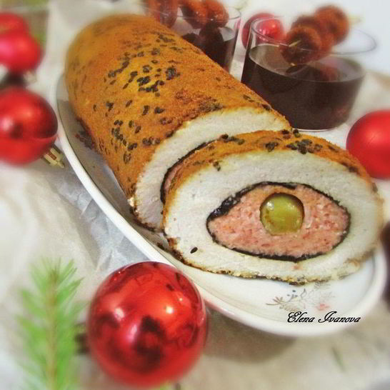 Рецепт рыбного рулета с оливками