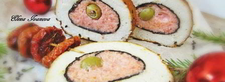 рыбный рулет с оливками. Шаг 15