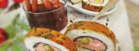 рыбный рулет с оливками. Шаг 16