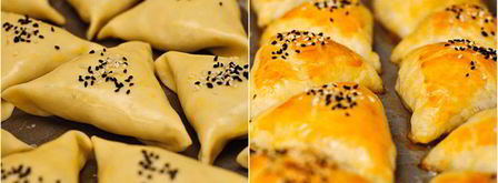 домашняя самса из слоеного теста. Шаг 6