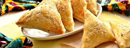 самса из слоеного теста с мясным фаршем. Шаг 7