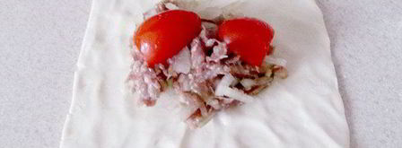 самса с мясом и помидорами. Шаг 6