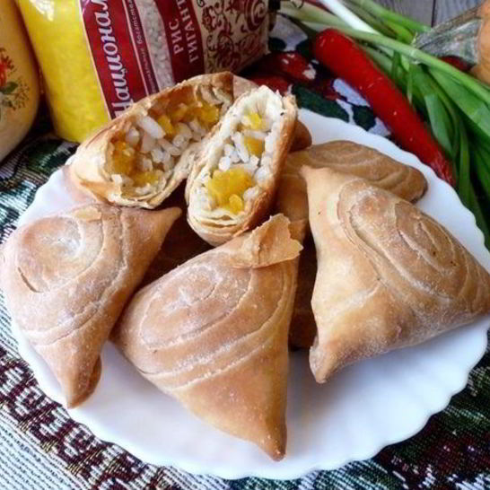 Рецепт самсы с тыквой и рисом