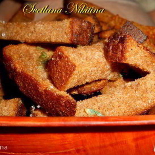 Рецепт сухариков ржаных с чесноком