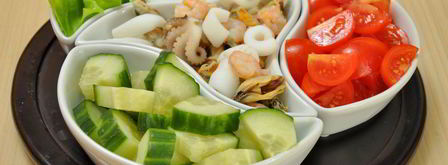 сырные корзинки с салатом из морепродуктов. Шаг 7