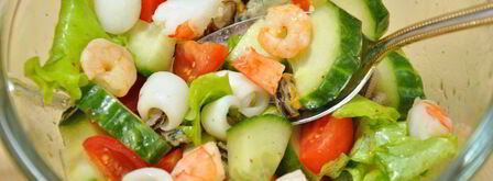 сырные корзинки с салатом из морепродуктов. Шаг 9