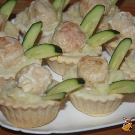 Рецепт тарталеток с куриным филе