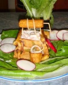 Тарталетки с семгой Картофельный колодец