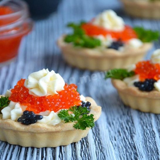 Рецепт тарталеток с сыром и икрой
