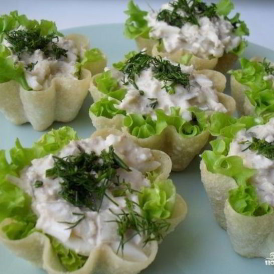 Рецепт тарталеток с тунцом консервированным