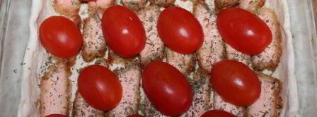 тарт с семгой, помидорами черри и моцареллой. Шаг 3