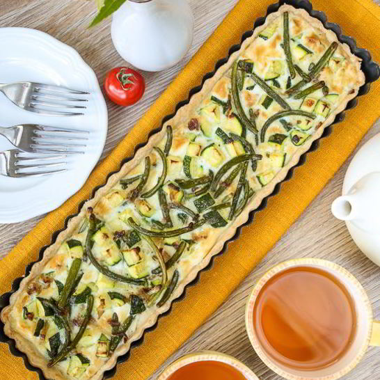 Рецепт тарта с цуккини и чесночными стрелками