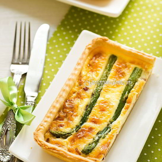 Рецепт тарта со спаржей и беконом