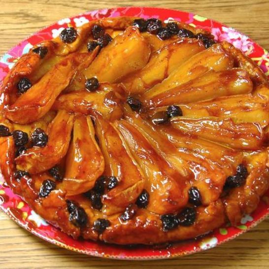 Рецепт тарта татен с грушами и изюмом