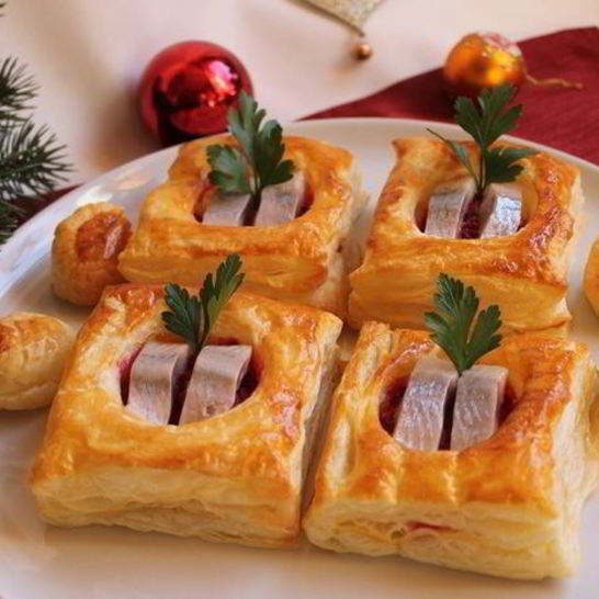 Рецепт волованов со свеклой и сельдью