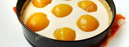 торт яичница с персиками и шоколадом. Шаг 8