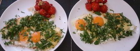 яичница с жареным сыром сулугуни. Шаг 8