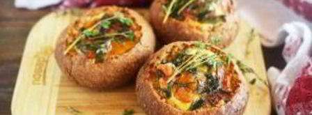 яичница в булочках веселый завтрак. Шаг 9