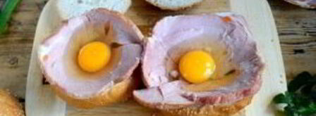 яичница в булочке с ветчиной. Шаг 3