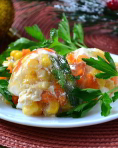 Овощное заливное в яичной скорлупе