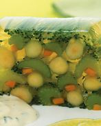 Заливное из сельдерея, моркови и спаржи