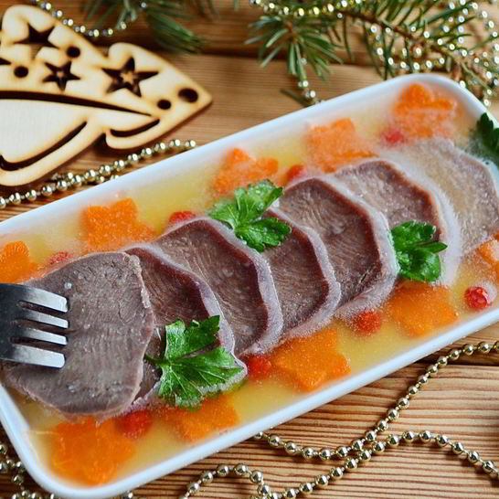 Рецепт заливного из языка на новый год