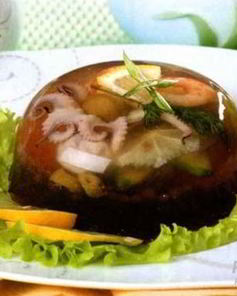 Заливное с рыбой и морепродуктами