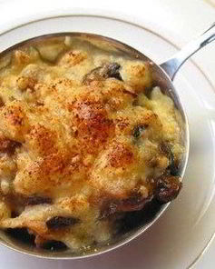 Жюльен из мидий с креветками и грибами