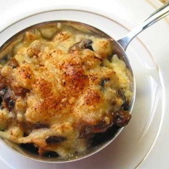 Рецепт жюльена из мидий с креветками и грибами