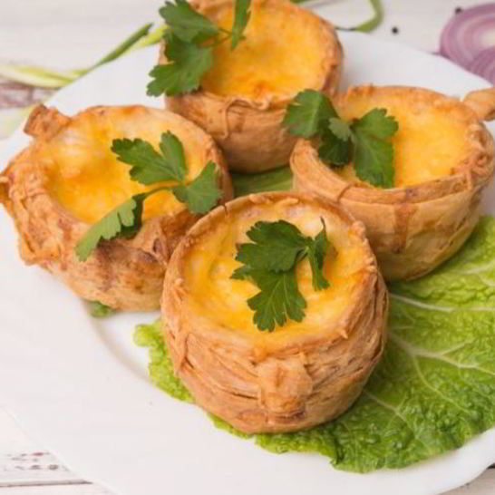 Рецепт жюльена из свежих грибов в слоеном тесте